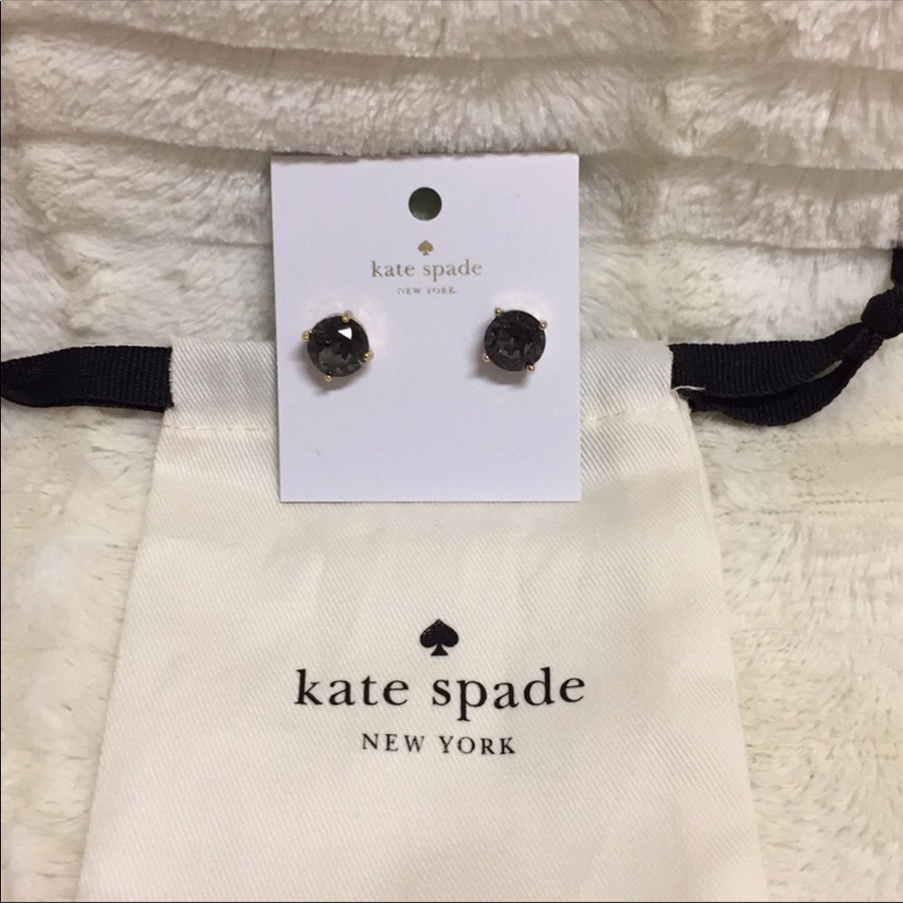 NWT Kate Spade Stud Earrings - Black